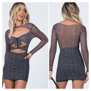 Princess Polly Text Me Back Mesh Mini Dress Size 6